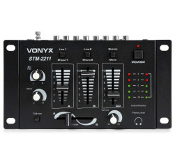 Vonyx STM2211B Mezclador DJ 4 canales