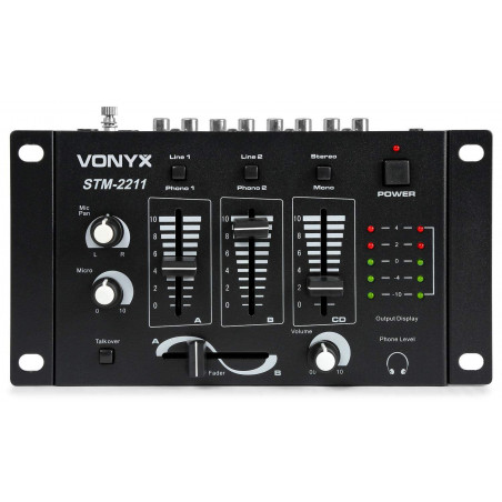 Vonyx STM2211B Mezclador DJ 4 canales