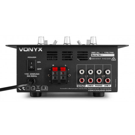 VONYX VDJ25 Amplificador- Mezclador 2 canales con Bluetooth/MP3/SD, VONYX VDJ25 Amplificador- Mezclador 2 canales con Bluetooth/MP3/SD,