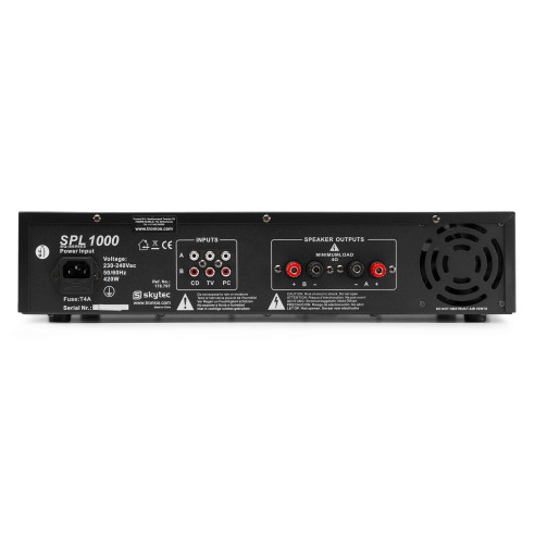 Skytec SPL1000 EQ Amplificador 2x 500W con ecualizador
