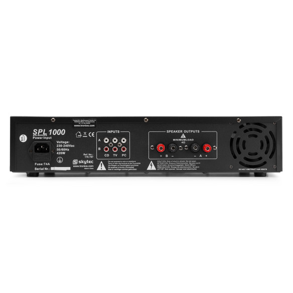 Skytec SPL1000 EQ Amplificador 2x 500W con ecualizador