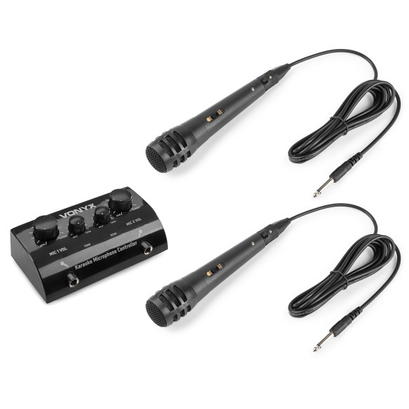AV430B Controlador micrófonos Karaoke Negro