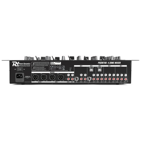 POWER DYNAMICS PDZM700 Mezclador instalacion de 6 canales USB 4 zonas