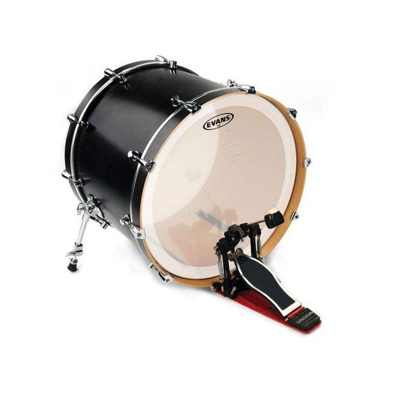 Parche para bombo batidor de 18" Evans BD18GB3C EQ3, coated, con E-ring, muffle y 2 capas.