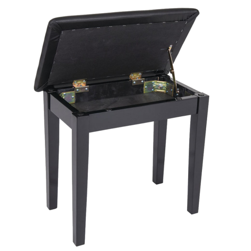 BPRA001 BANQUETA PIANO Fija, Negra mate, con cajón