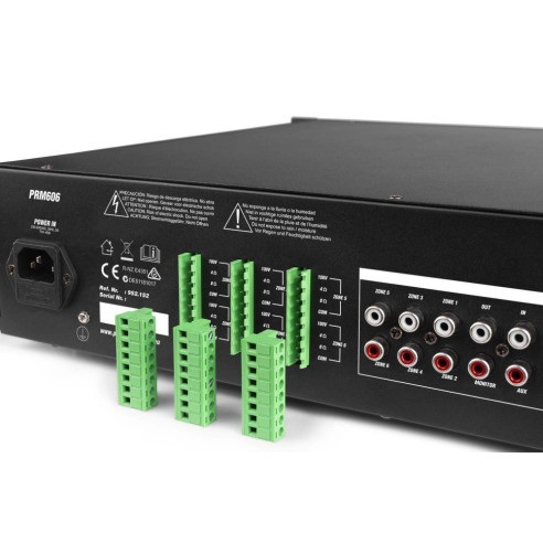 Power Dynamics PRM606 Amplificador matrix de 6 Zonas 360W línea de 100v