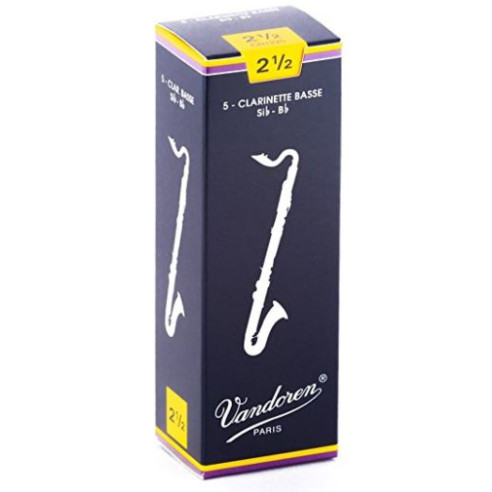 VANDOREN Caja de 5 cañas Clarinete Bajo Tradicional nº2 1/2