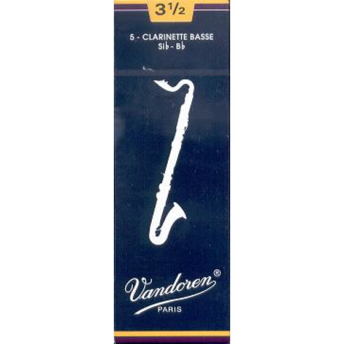 VANDOREN Caja de 5 cañas Clarinete Bajo Tradicional nº3 1/2