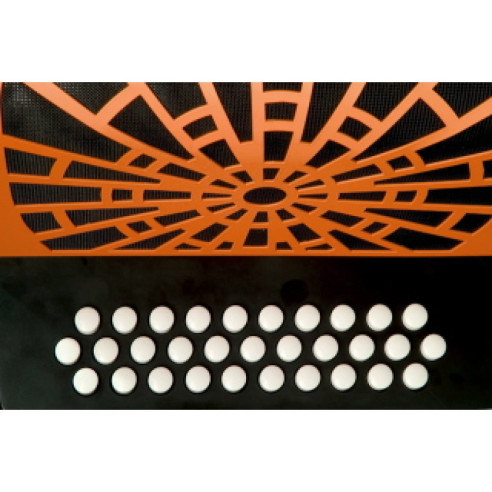 Hohner El Rey del Vallenato GCF Naranja A4925 Acordeón de botones