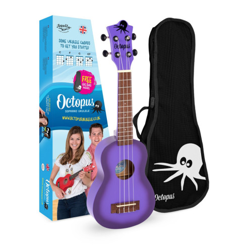 OCTOPUS UK-205PUB Ukelele Soprano Púrpura Burst