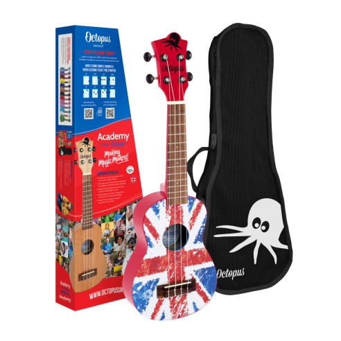 OCTOPUS UK-205UJR Ukelele Soprano Union Jack Rojo