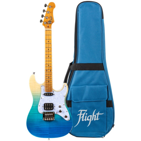 FLIGHT Ukelele Tenor Rock Series Pathfinder Transparent Blue