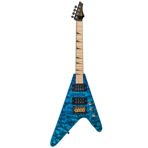 BONES BF-2TB Ukelele Tenor Eléctrico Flying Azul Transparente