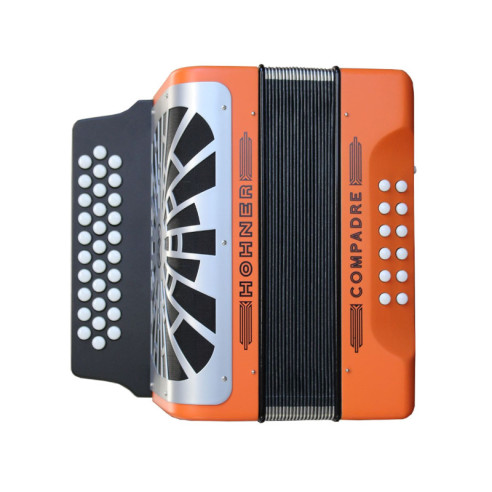 Hohner El Rey del Vallenato GCF Naranja/Plata Acordeón de botones