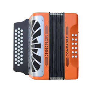 Hohner El Rey del Vallenato BBEBAB Naranja/Plata Acordeón de botones