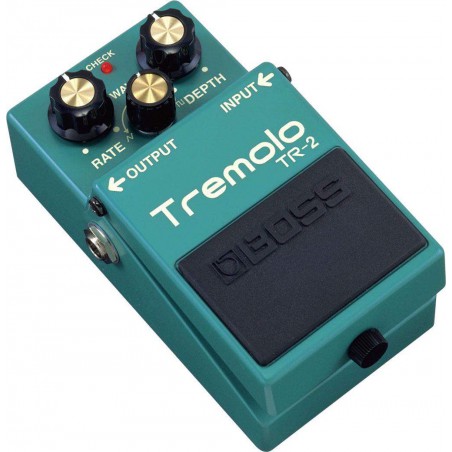 Pedal Tremolo Boss TR-2 con efectos de tremolo clásicos de los amplificadores de antaño. Pedal Tremolo Boss TR-2 con efectos de tremolo clásicos de los amplificadores de antaño.